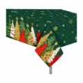 Christmas tree tablecloth green festive table cover for holiday party decoration 130x220cm - 130x220cm