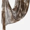 Women tie-dye lightweight scarf shawl brown crinkle long wrap for daily wear spring autumn - Tie-Dye Crinkled (VE210-4) / Grey Coffee