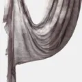 Close-up detail of the lightweight tie-dye crinkle scarf showcasing texture and elegant drape. - Bean Paste Brown