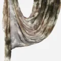 Women tie dye crinkled scarf lightweight long shawl fashion elegant drape neck wrap - Coffee Green
