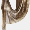 Brown white tie dye wrinkled scarf women lightweight long shawl fashion elegant casual drape - Camel
