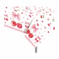Rosa Kirschen Tischdecke wasserdichte Einweg PE Party Tischabdeckung 130x220cm für Geburtstag - 130*220cm