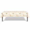 Passover matzo tablecloth detail view, printed PE disposable table cover for Jewish holidays. - 130x275cm