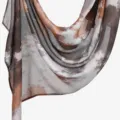 Foulard hijab en modal imprimé abstrait marron et gris, long châle élégant femme. - YW530-03