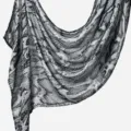 Women fashion long scarf digital print black white snakeskin shawl sun protection wrap. - YW540-01