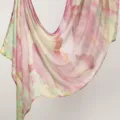 Women fashion watercolor print modal long scarf, elegant digital printed sun protection shawl. - YW557-01