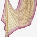 Women rayon long scarf with digital crescent moon print, ethnic style wide border shawl. - YW558-01