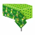 Green cartoon frog tablecloth, waterproof PE party table cover for birthdays and events. - Frog Cartoon / 130x220cm