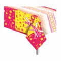 Einweg PE Kunststoff Softball Tischdecke, ideal für Sport Themen Geburtstag Party. - 130x220cm / Rosa/Gelb