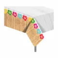 Hawaiische Hibiskus Sommer Party PE Tischdecke 130x220cm Detailansicht, tropische Tischdeko. - Hawaiianischer Hibiskus / 130x220cm