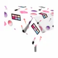 Einweg PE Plastiktischdecke mit Make-up Kosmetik Muster für Geburtstag Party Feier 130x220cm - 130x220cm