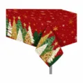 Christmas tree theme red disposable PE tablecloth party decoration size 130x220cm table cover - 130*220cm / Red