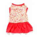 Detailed view of breathable floral pet dress for small dogs and cats summer wear - XS / Pastoral Small Floral