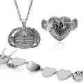 Silver wing heart folding photo locket necklace, multi photo compartment pendant jewelry detail. - Silver Angel Wings Folding Style