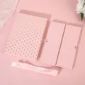 Pink gift box with gold dots, folding packaging box for birthday party and holiday presents. - Polka Dot Style / Pink