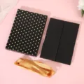 Black gold polka dot gift box folding empty box with ribbon for birthday party presents - Polka Dot Style / Black