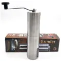 Molinillo de café manual de acero inoxidable con núcleo de cerámica, variante plateada duradera. - Acero Inoxidable Grande / 4.8*18.8cm