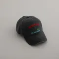 Vintage washed cotton baseball cap featuring Montana mountain embroidery, casual style. - 52cm Adjustable Fit For 3-8 Years / Black