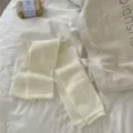 Vrouwen dikke gebreide beenwarmers winter gezellig over de knie compressiekousen zacht - Sectionele Compressie Stijl / Melkwit