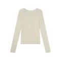 Classic off-white long sleeve crewneck thermal top base layer for women casual wear - M / Tops / Off White
