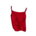 Red seamless square neck camisole with built-in chest pads, warm thermal tank top. - One Size / Tops / New Year Red