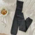 Women winter dark gray wool over the knee socks warm knitted leg warmers for cold weather. - Dark Gray