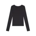 Black long-sleeve thermal base layer top, essential autumn and winter wardrobe staple. - M / Tops / Black