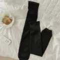 Winter thick wool over-the-knee socks, warm long leg warmers for women's cold weather wear. - Coffee