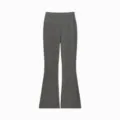 Dark grey high-waisted flare pants, classic solid color design for women's daily wear. - S / Bottoms / Light Heather Gray