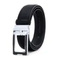 Men's automatic leather belt for men business casual dress stylish black waist belt. - Blue / 120cm