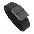 Black tactical woven belt for men with alloy press buckle outdoor casual canvas belt - Black / 120cm