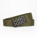 Tactical nylon canvas belt in army green with automatic buckle for men outdoor training - 120cm-3.5cm / Army Green