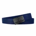 Men tactical nylon belt, dark blue elastic strap with black quick release buckle for daily wear - Length 120cm Width 3.5cm / Black Buckle Royal Blue