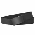 Men's minimalist canvas belt with black automatic buckle casual tactical nylon woven strap. - 120 cm / Black