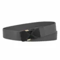 Men tactical belt dark grey elastic woven webbing quick release buckle daily wear - Dark Gray