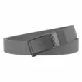 Men's casual tactical canvas belt with black metal buckle, solid grey woven nylon. - Black Buckle Dark Gray