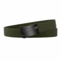 Men's Canvas Tactical Belt Army Green Elastic Stretch Waistband with Black Buckle - Black Buckle Army Green / 120cm