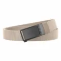 Men's Casual Canvas Belt Woven Nylon Tactical Belt with Black Buckle in Khaki Color - Black Buckle Khaki
