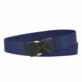 Men's tactical elastic belt, quick-release metal buckle, durable woven casual trouser belt. - Sapphire Blue