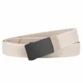 Khaki canvas belt featuring a sleek black metal press buckle, minimalist woven nylon strap. - 120 cm / Khaki
