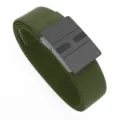 Grüner Canvas-Gürtel mit Metallschnalle, lässiger Outdoor-Herrengürtel Variante. - Armeegrün / 120cm