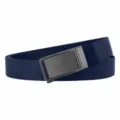 Men's casual canvas belt with tactical black buckle, stretch woven nylon design for outdoor. - Black Buckle Royal Blue