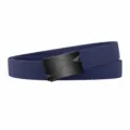 Men's tactical belt, royal blue elastic canvas strap with black automatic buckle for casual wear. - Black Buckle Royal Blue