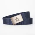 Ceinture en toile nylon bleu roi avec boucle métallique automatique tactique et étoile. - Bleu saphir