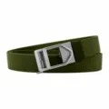 Army green tactical belt with alloy automatic buckle, elastic woven men sports belt. - Army Green