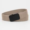 Taktischer Stretch-Gürtel für Herren mit schwarzer Schnalle, Khaki, robust und bequem. - Schwarze Schließe Khaki