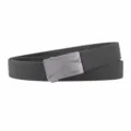 Men's Canvas Tactical Belt Dark Grey Automatic Buckle Stretch Casual Waistband Outdoor - Silver Buckle Dark Gray