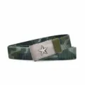 Ceinture tactique vert camouflage pour homme avec boucle métal, toile extensible décontractée. - Vert Camouflage