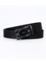 Men's tactical black woven belt with automatic metal buckle, casual fashion waist belt. - Sports Car Buckle - Black