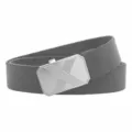 Dark grey tactical stretch woven belt with silver quick release metal buckle X pattern casual - 130cm / Silver Buckle Dark Gray
